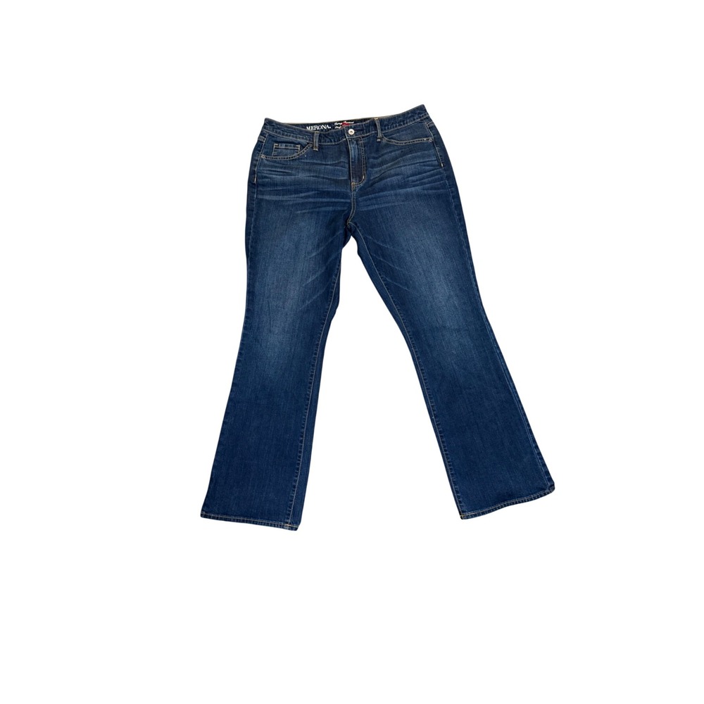 Merona Curvy Bootcut Jeans Dark Wash Denim Size 14 Stretch Blue Pants